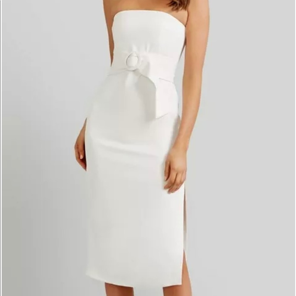 Kookai Erica White Strapless Midi Dress sz. 36 Fit Mediums​​​​​​​​